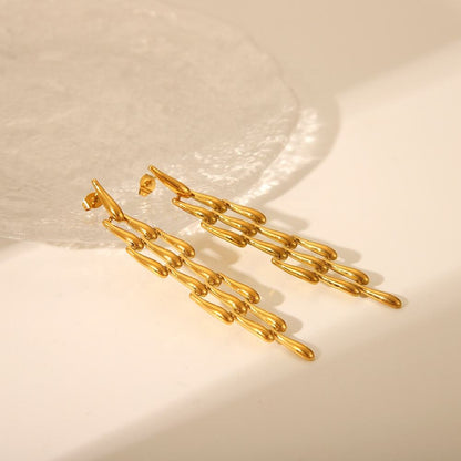 Orek Woven Tassel Drop Earrings waterproof anti tarnish earrings for women