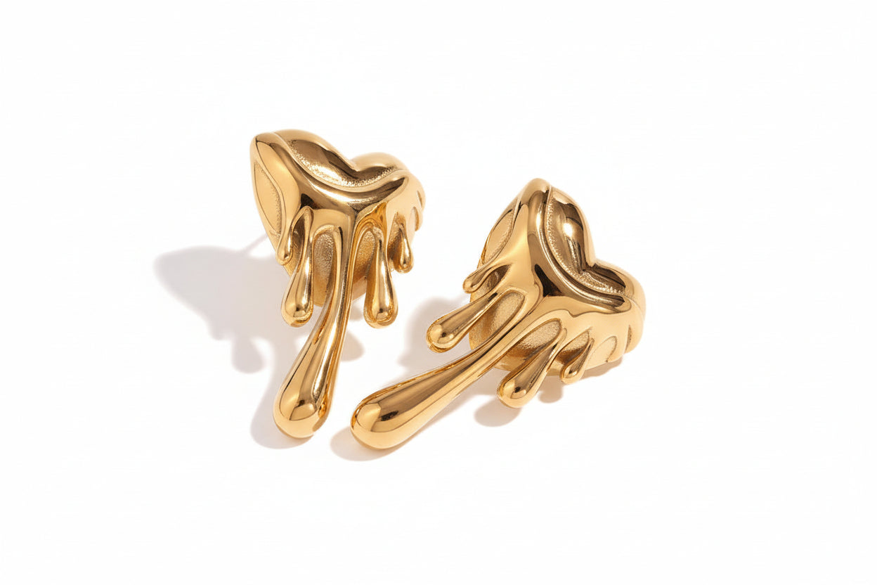 Orek Noira Molten Heart Earring waterproof anti tarnish earrings for women