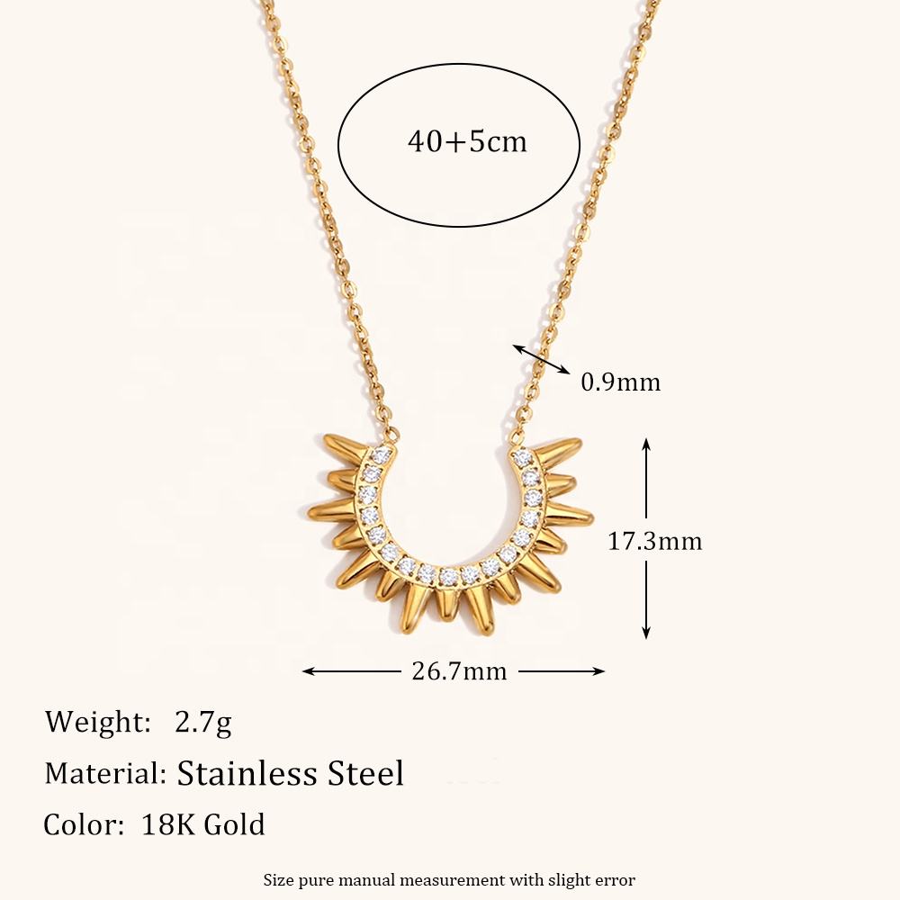 Sunburst Charm Radiant Rise Necklace