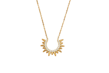 Orek Sunburst Charm Radiant Rise Necklace waterproof anti tarnish necklace for women
