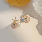 OREK Solene Pearl Cascade Studs Anti Tarnish Gold Plated Jewelry 2.5 Micron Premium Finish Long Lasting with 1 Year Exchange Warranty