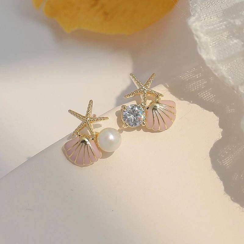 OREK Solene Pearl Cascade Studs Anti Tarnish Gold Plated Jewelry 2.5 Micron Premium Finish Long Lasting with 1 Year Exchange Warranty