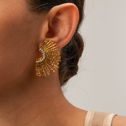 Orek Ivra Golden Petal Earring earrings styled with everyday outfit