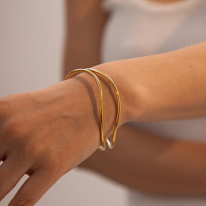Orek Arelia Double Layer Bangle bracelet styled with everyday outfit