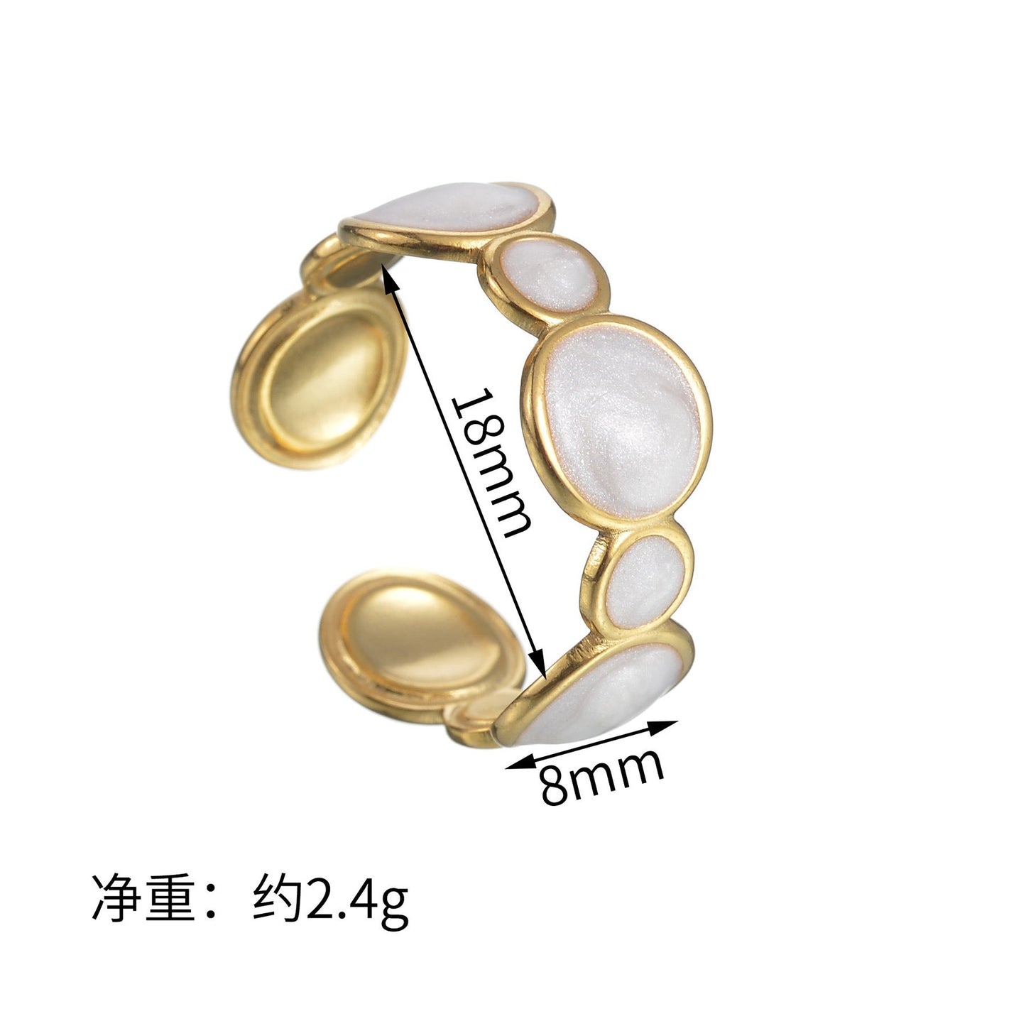 Close-up of Orek Strata Wide Band Ring ring detail, a wide, geometric band with clean, layer