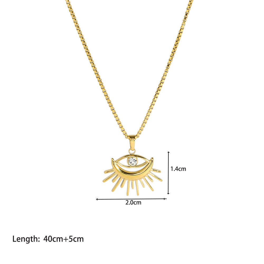 Vintage Charm Evil Eye Protection Pendant Necklace