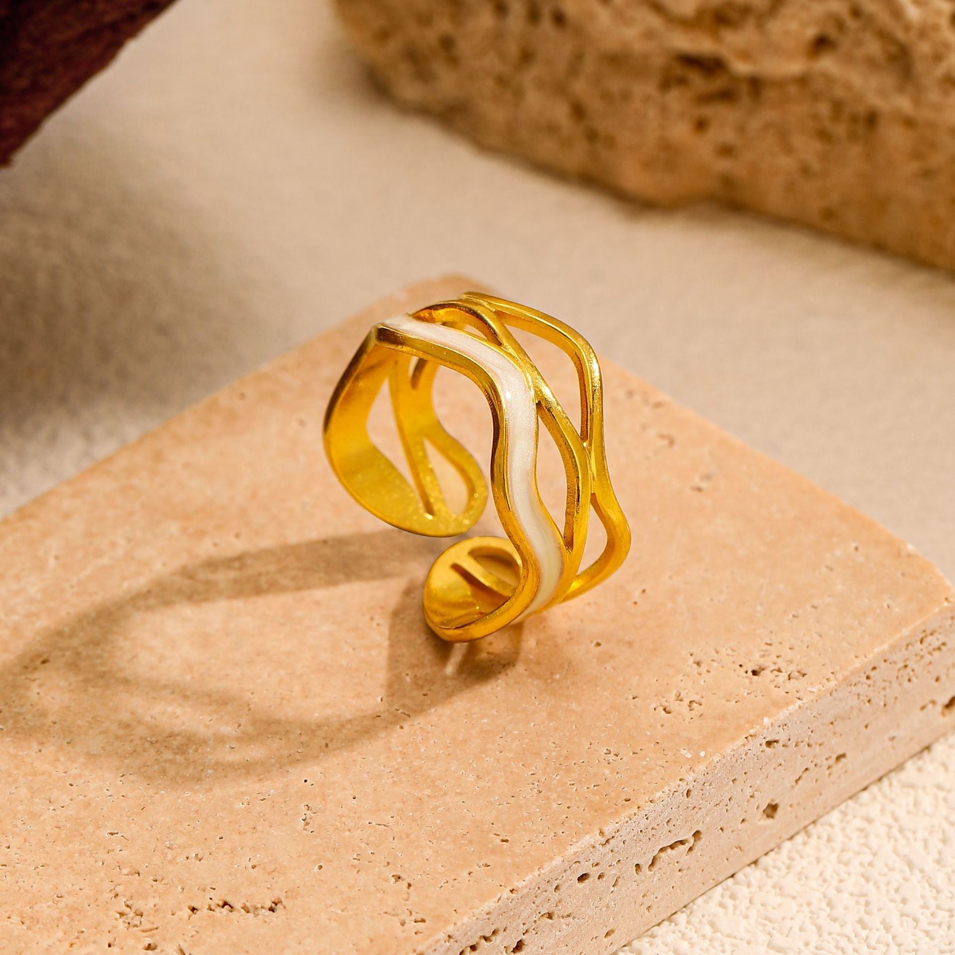 Orek Petalia Pearl Flower Ring ring styled with everyday outfit