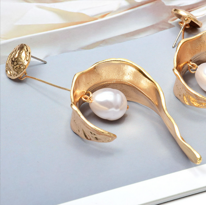 Orek Arelia Long Grace Dangler earrings styled with everyday outfit