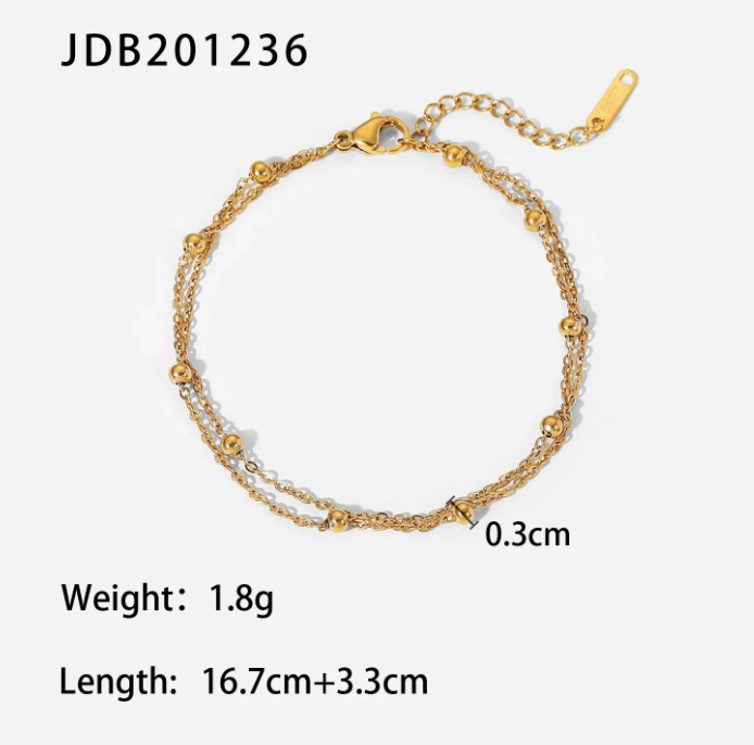 Orek Ira Double Chain Bracelet waterproof anti tarnish bracelet for women