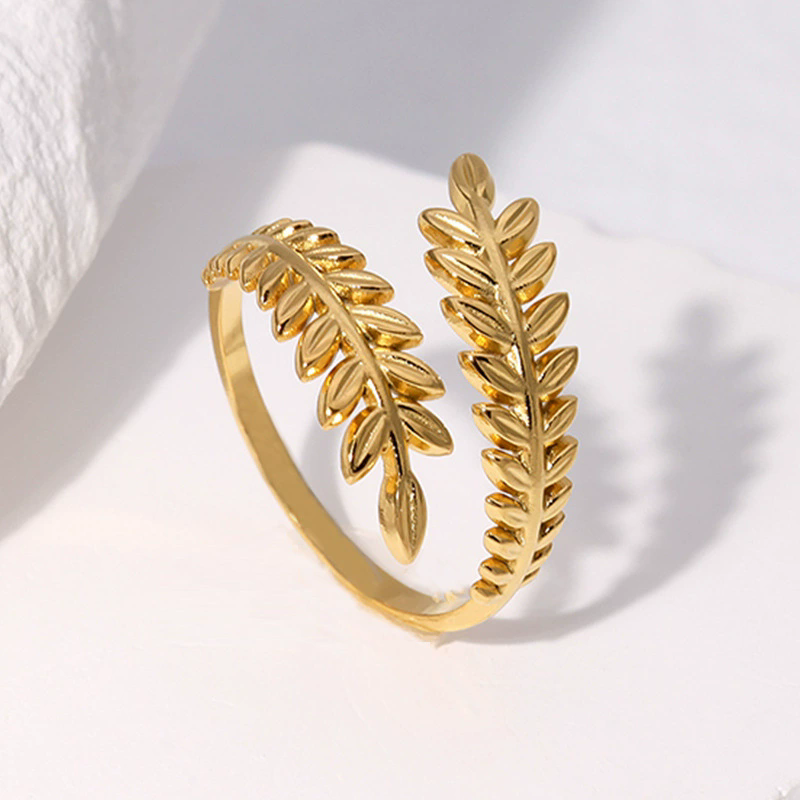 Orek Foliage Leaf Ring waterproof anti tarnish ring for women