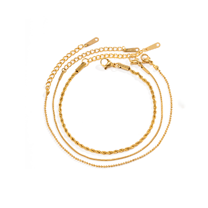 Orek Trio Beaded Stack Bracelet waterproof anti tarnish bracelet for women