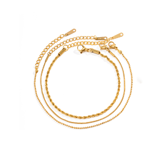 Orek Trio Beaded Stack Bracelet waterproof anti tarnish bracelet for women