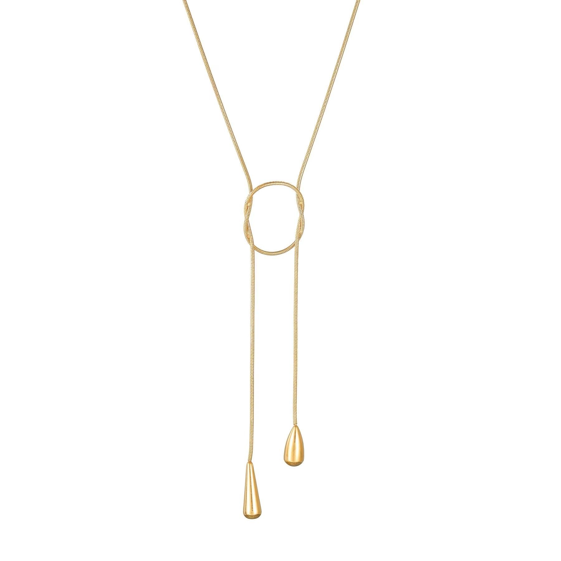 The Loop Drop – Adjustable Gold Lariat Necklace
