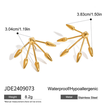 Orek Punk Arrow Vintage Stud earrings on jewellery display, a minimalist spike-and-arrow silhouette 
