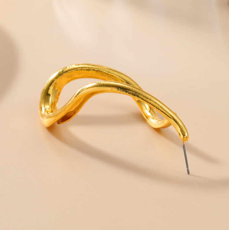 Unique ZA Metal Twisted Earrings – Minimalist Party Earrings