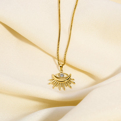 Woman wearing Orek Evara Guard Charm Necklace necklace