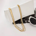 OREK Elia Square Layers Necklace Anti Tarnish Gold Plated Jewelry 2.5 Micron Premium Finish Long Lasting with 1 Year Exchange Warranty