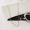 OREK Ira Linear Charm Necklace Anti Tarnish Gold Plated Jewelry 2.5 Micron Premium Finish Long Lasting with 1 Year Exchange Warranty