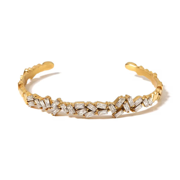 Crystal gold cuff bracelet