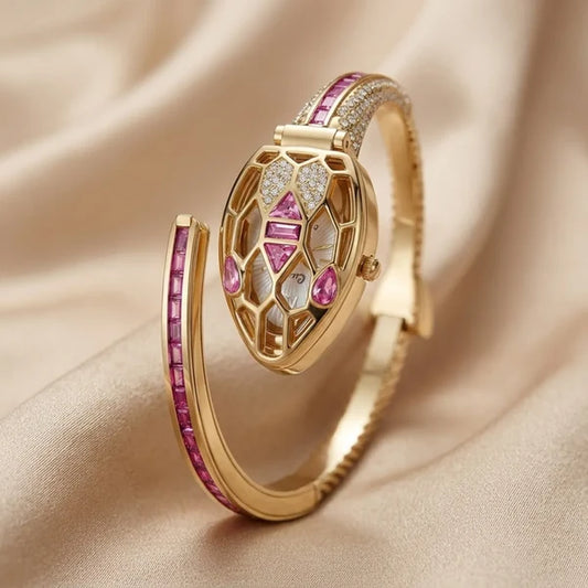 Orek Celestia Luxe Watch, anti-tarnish gold statement watch for women with geometric detailing