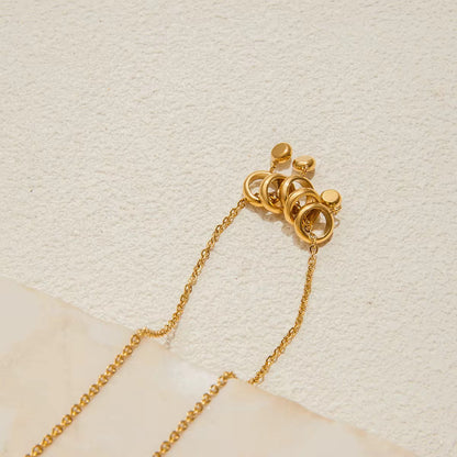 Orek Aira Serpent Line Necklace — alternate angle, anti-tarnish gold plated