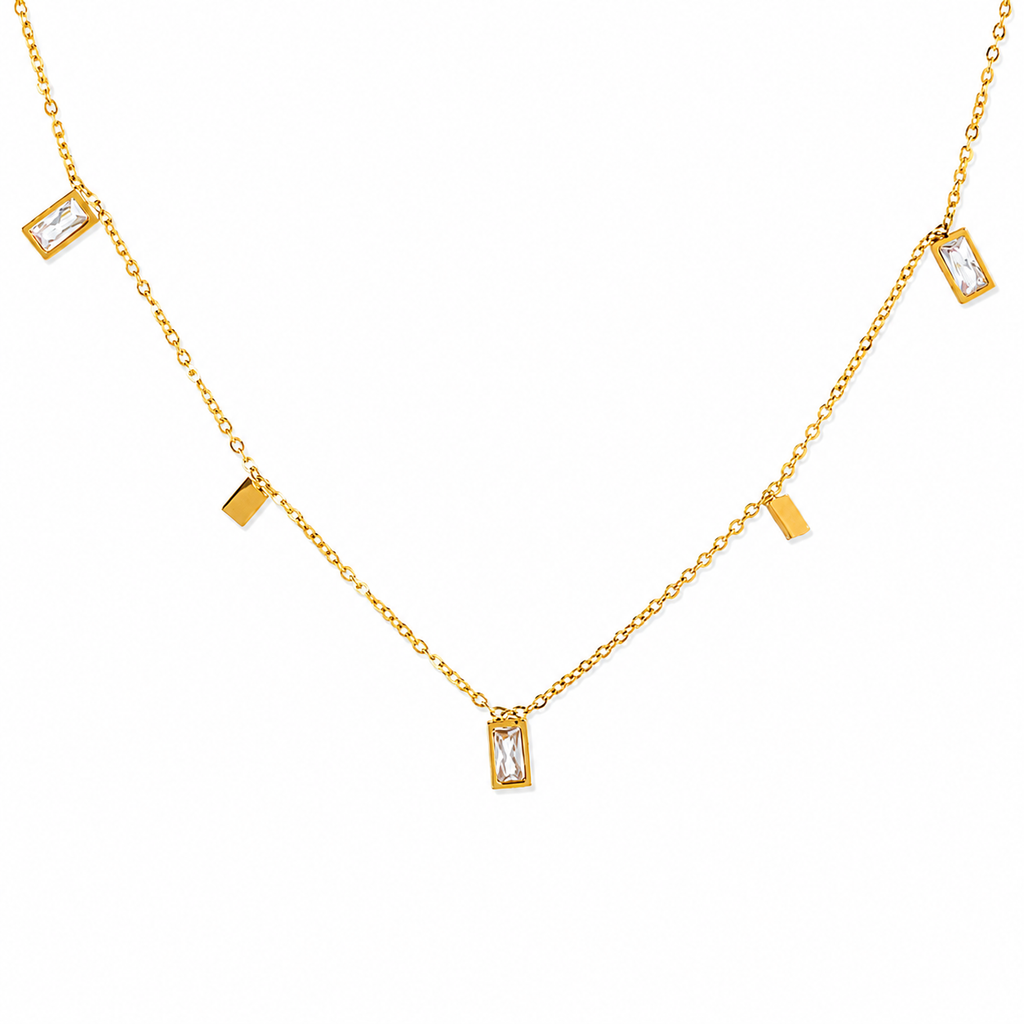 Orek Arelia Square Poise Necklace waterproof gold square pendant necklace for women