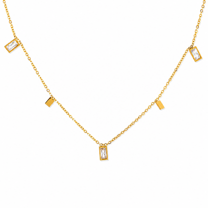 Orek Arelia Square Poise Necklace waterproof gold square pendant necklace for women