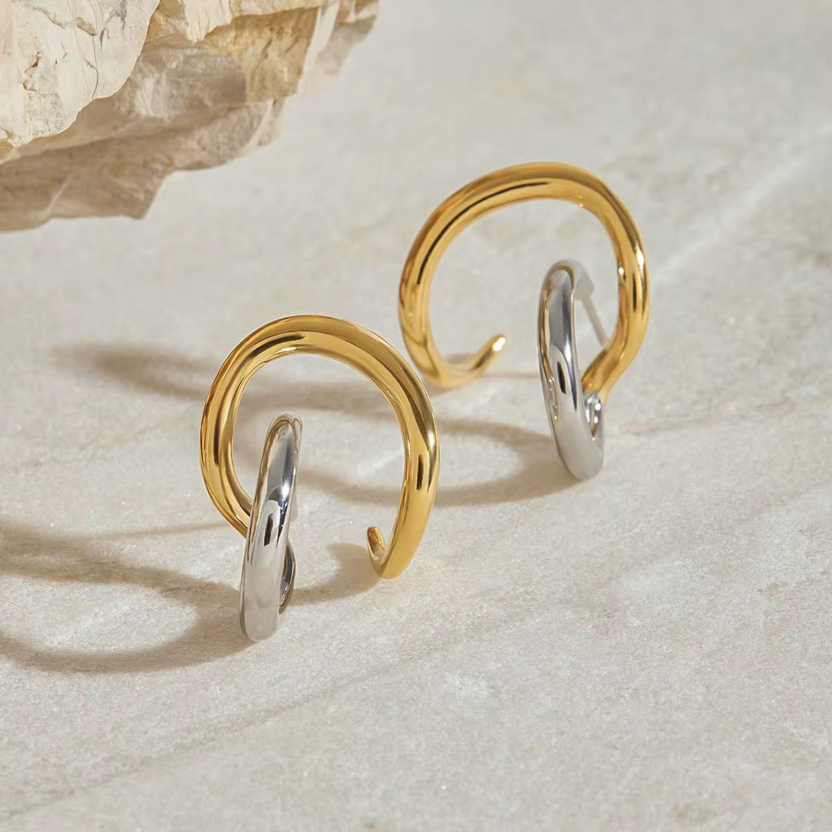 Orek Elia Dual Line Studs styled with everyday outfit