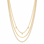 Orek Elia Square Layers Necklace gold plated layered necklace for women