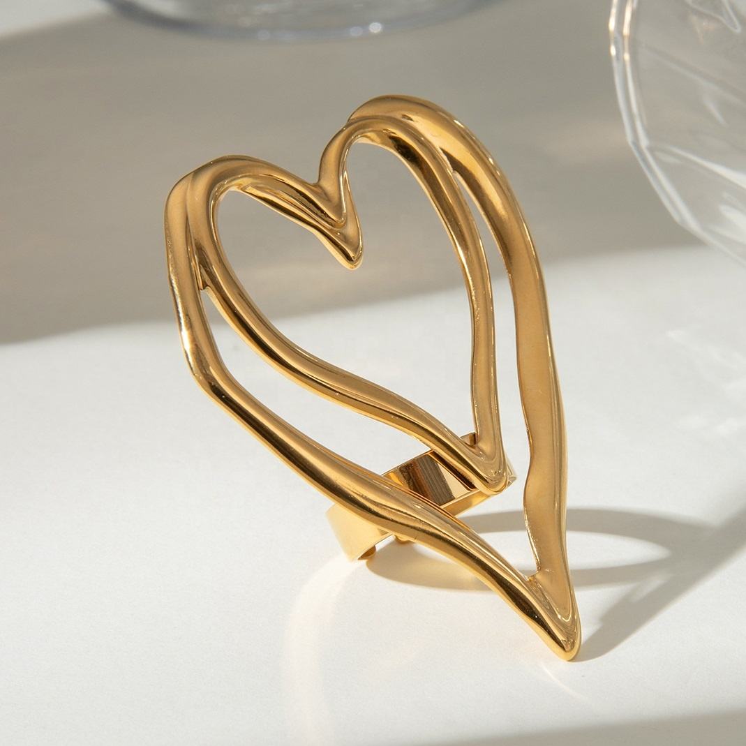 Orek Eternal Flow Heart Ring waterproof gold heart ring for women