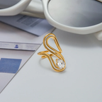 Orek Aira Dual Form Ring — alternate angle, anti-tarnish gold plated
