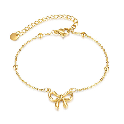 Orek Golden Bow Charm Bracelet waterproof gold charm bracelet for women