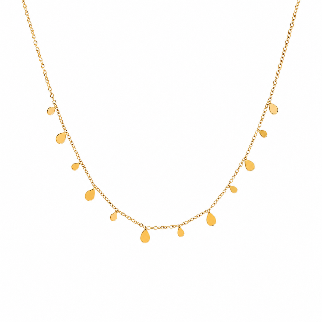 Orek Ivya Liquid Drop Necklace, hypoallergenic 2.5 micron stainless steel, anti-tarnish & waterproof, 1 Year Exchange
