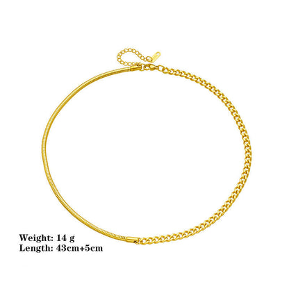 Close-up of Orek Kiva Bold Link Necklace showing bold interlocking chain links