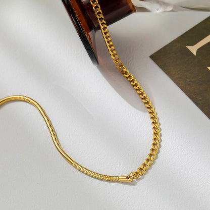 Orek Kiva Bold Link Necklace, 18K PVD gold finish, waterproof stainless steel necklace for women