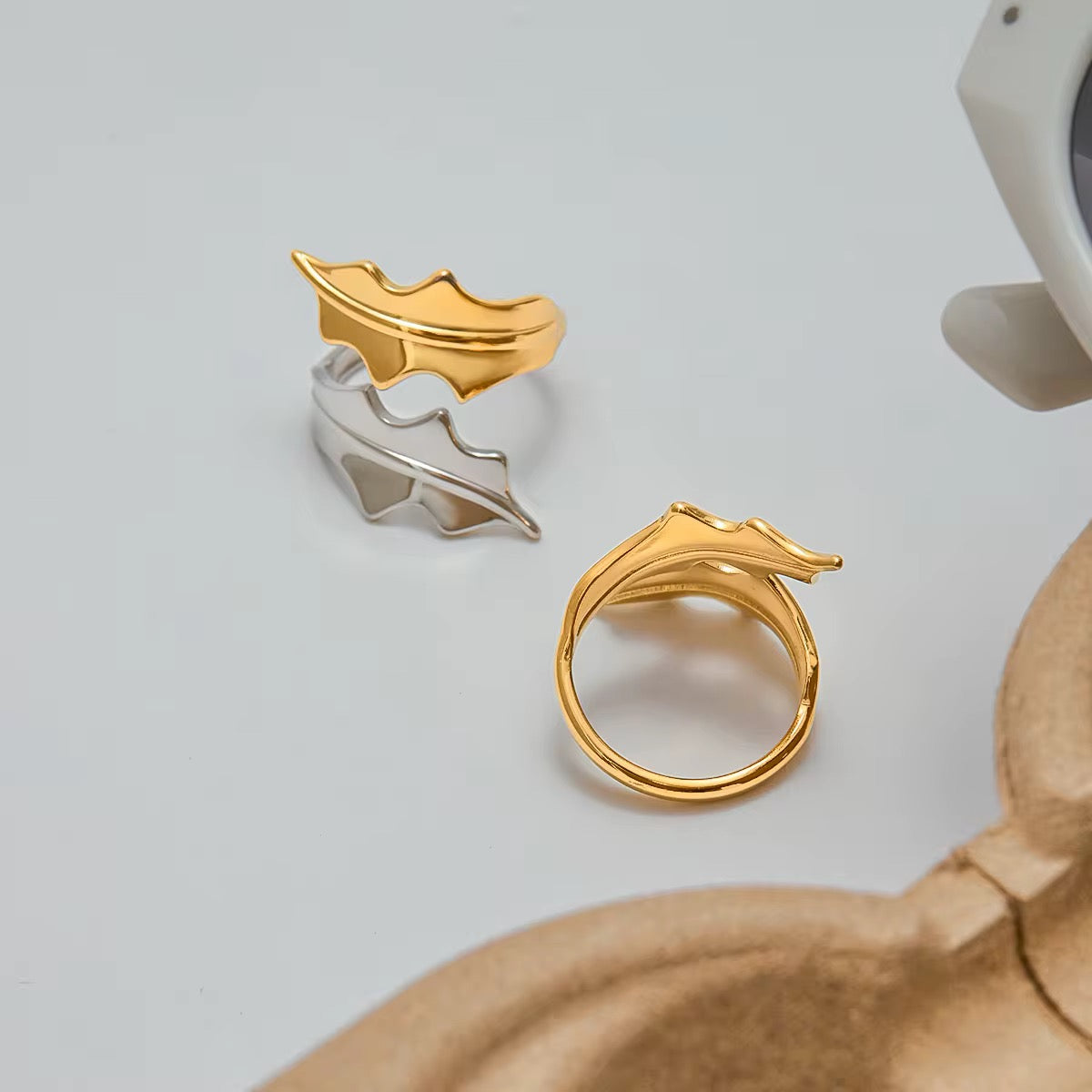Close-up of Orek Leaf Accent Ring