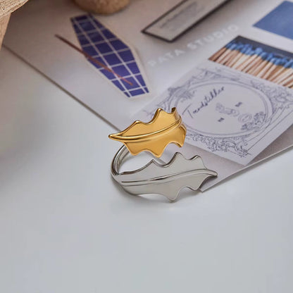 Orek Leaf Accent Ring gold plated ring for women