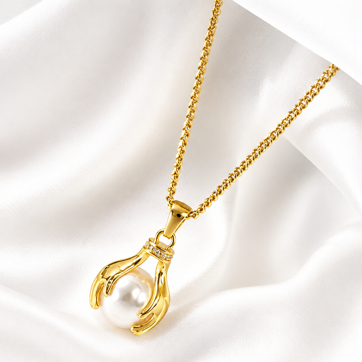 Orek Luna Grace Embrace Necklace, hypoallergenic 2.5 micron stainless steel, anti-tarnish & waterproof, 1 Year Exchange