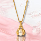Orek Luna Grace Embrace Necklace detail view, anti-tarnish gold plated