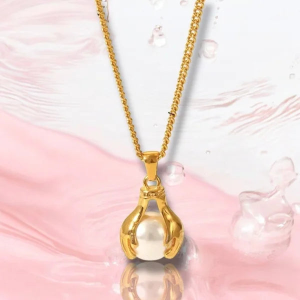 Orek Luna Grace Embrace Necklace detail view, anti-tarnish gold plated