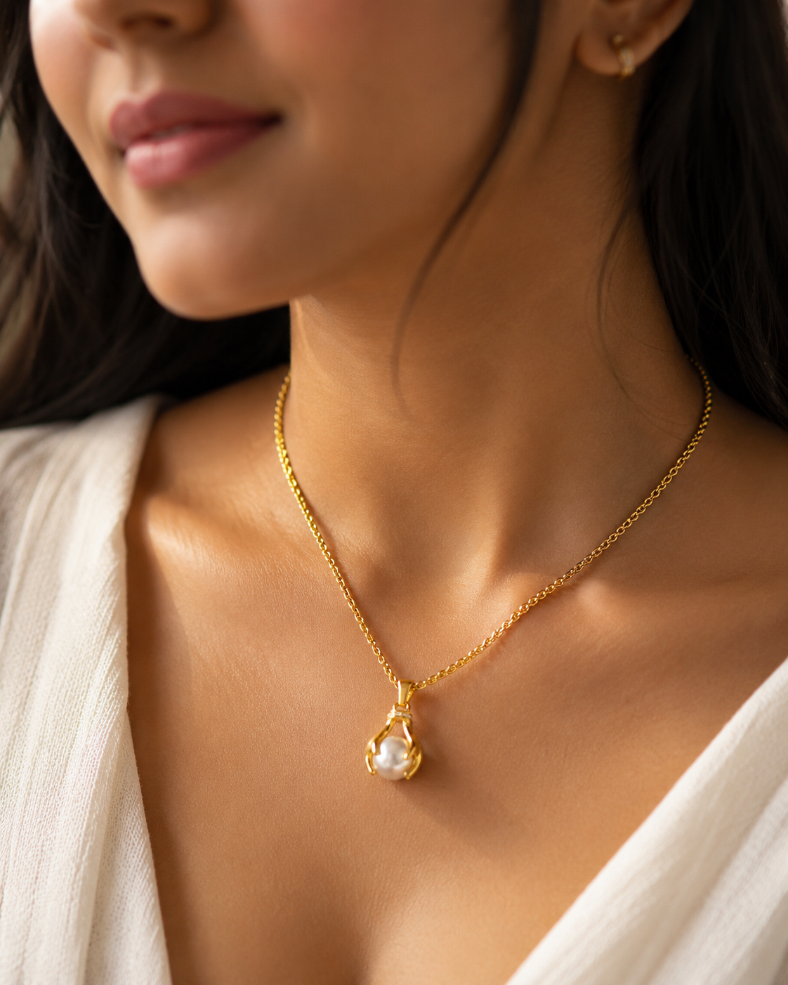 Orek Luna Grace Embrace Necklace waterproof pearl pendant necklace for women