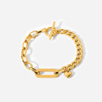 Orek Luna Heart Link Bracelet, hypoallergenic 2.5 micron stainless steel, anti-tarnish & waterproof, 1 Year Exchange