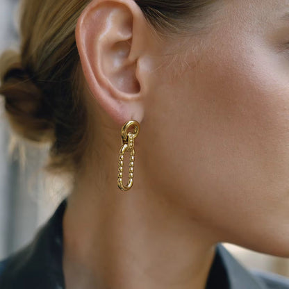 Orek Nyra Oval Muse Earring worn — dangler earrings for Festive