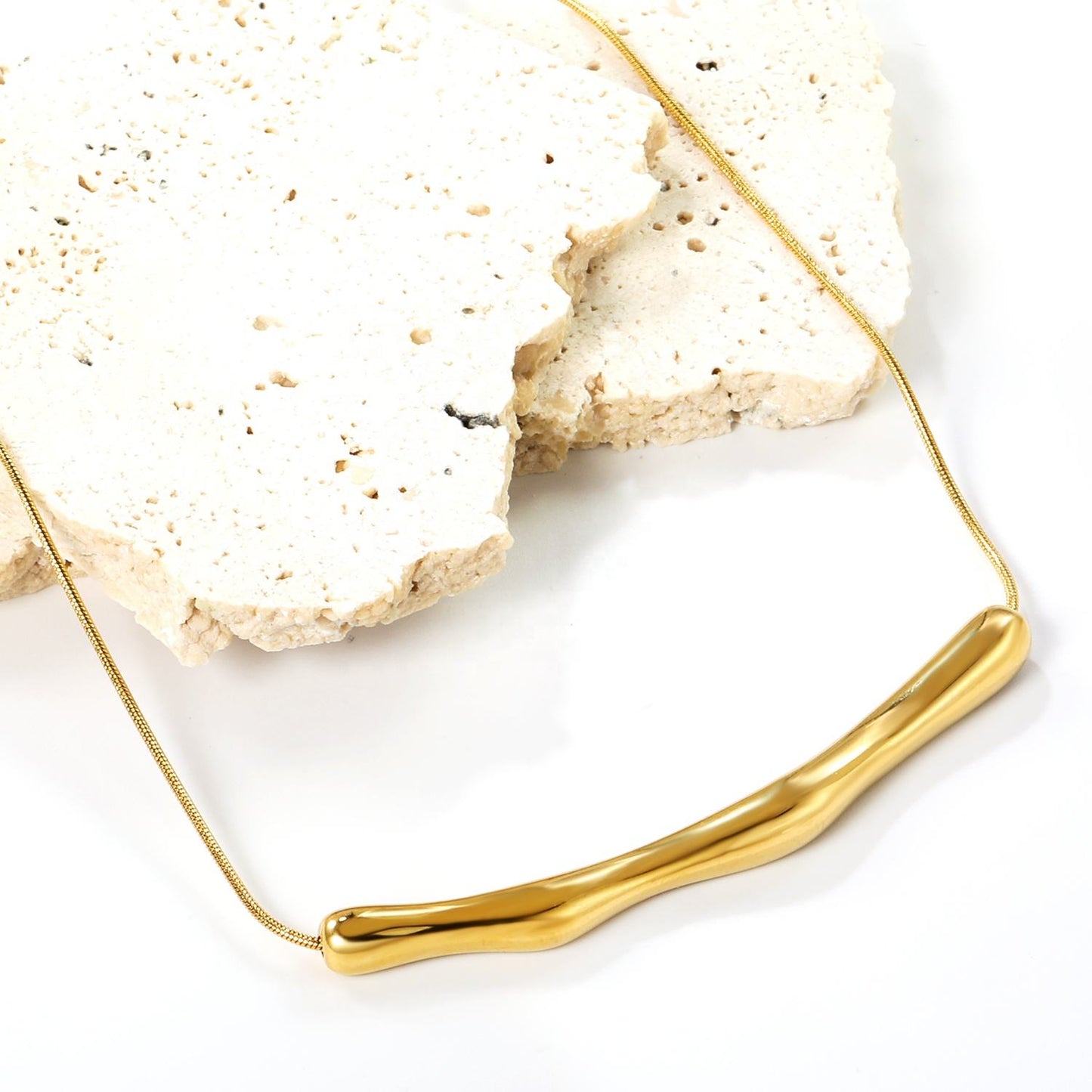 Orek Sora Bamboo Flux Necklace waterproof gold bamboo pendant necklace for women