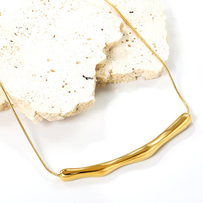 Orek Sora Bamboo Flux Necklace waterproof gold bamboo pendant necklace for women
