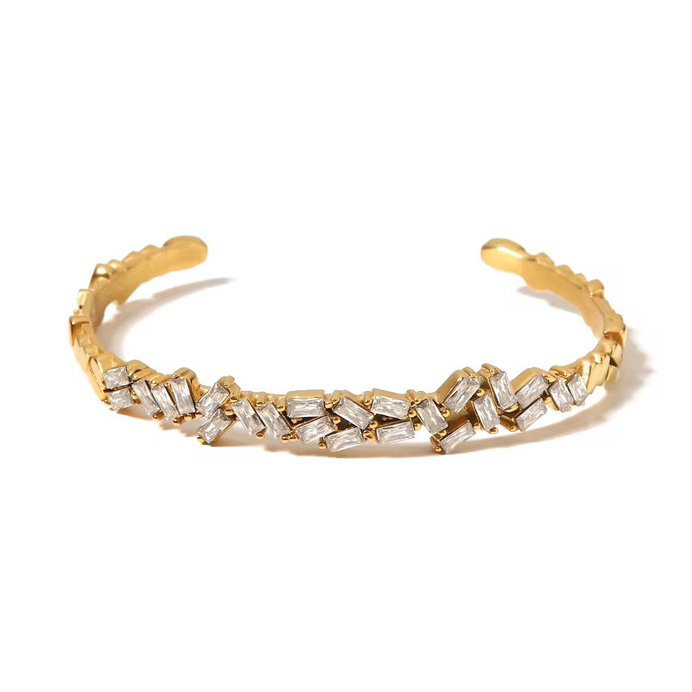 Orek Veya Pave Aura Bracelet, hypoallergenic 2.5 micron stainless steel, anti-tarnish & waterproof, 1 Year Exchange
