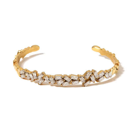 Orek Veya Pave Aura Bracelet, hypoallergenic 2.5 micron stainless steel, anti-tarnish & waterproof, 1 Year Exchange
