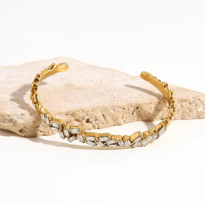 Orek Veya Pave Aura Bracelet detail view, anti-tarnish gold plated