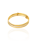 Orek Veya Trio Poise Bangle waterproof gold bangle for women with minimalist triple-band design