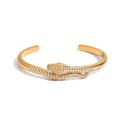 Orek Zeni Serpent Arc Bangle gold cuff bangle for women